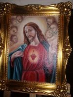 Nr.36. Serce Jezusa-olej płótno-80cm-60cm